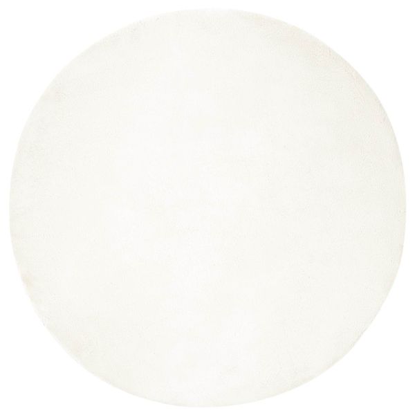 Килим с изкуствена заешка козина Olite Крем Ø 100 см Полиестер