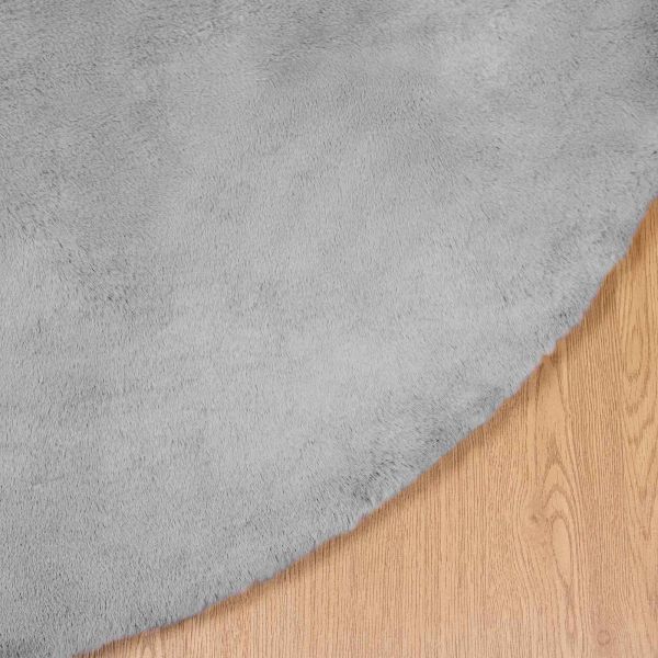 Килим с изкуствена заешка козина Olite Сив Ø 80 см Полиестер