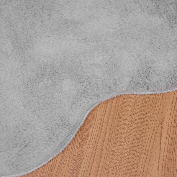 Килим с изкуствена заешка козина Olite Сив 50 x 80 cm Полиестер