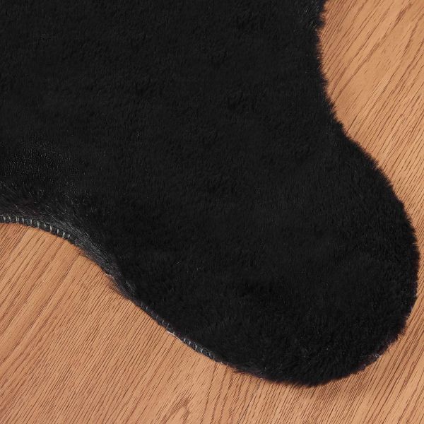 Килим с изкуствена заешка козина Olite Черно 60 x 90 cm