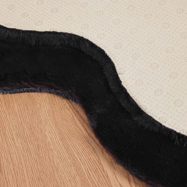 Килим с изкуствена заешка козина Olite Черно 80 x 120 cm