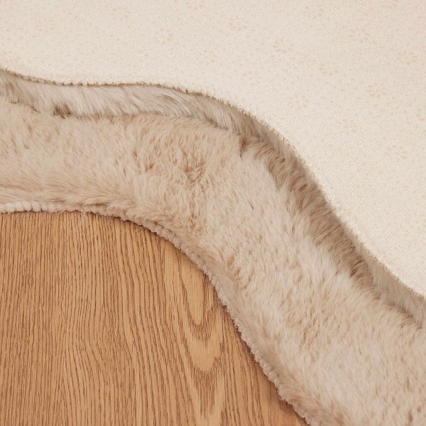 Килим с изкуствена заешка козина Olite Таупе 50 x 80 cm