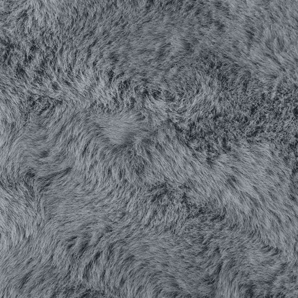 Килим с изкуствена заешка козина Olite Антрацит Ø 100 см