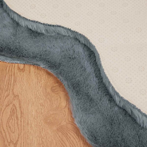 Килим с изкуствена заешка козина Olite Антрацит 60 x 90 cm