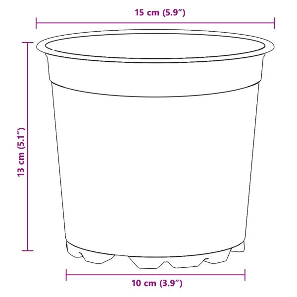 Цветна саксия 50 pcs Черно Ø 15 x 12.5 см Пластмаса
