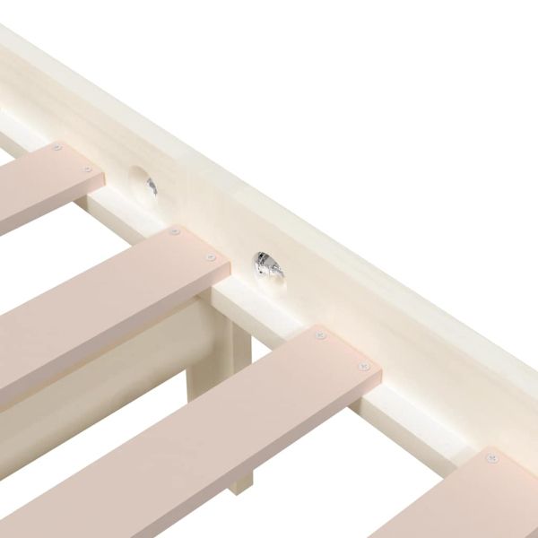 Рамка за легло, бяла, дърво масив, 160х200 см