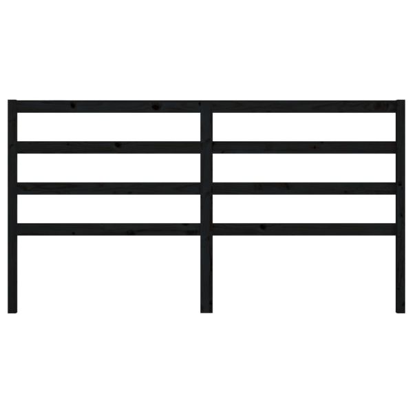 Горна табла за легло, черна, 186x4x100 см, бор масив