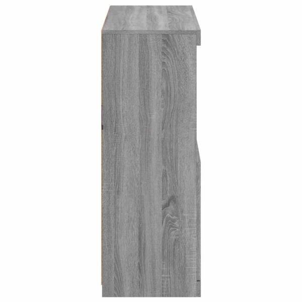 Сайдборд с LED светлини, сив сонома, 81x37x100 см