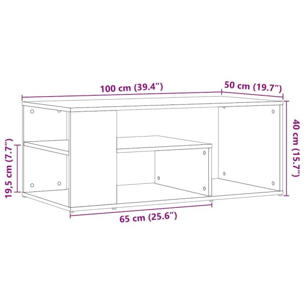 Масичка за кафе от старо дърво 100x50x40 cm Инженерна дървесина