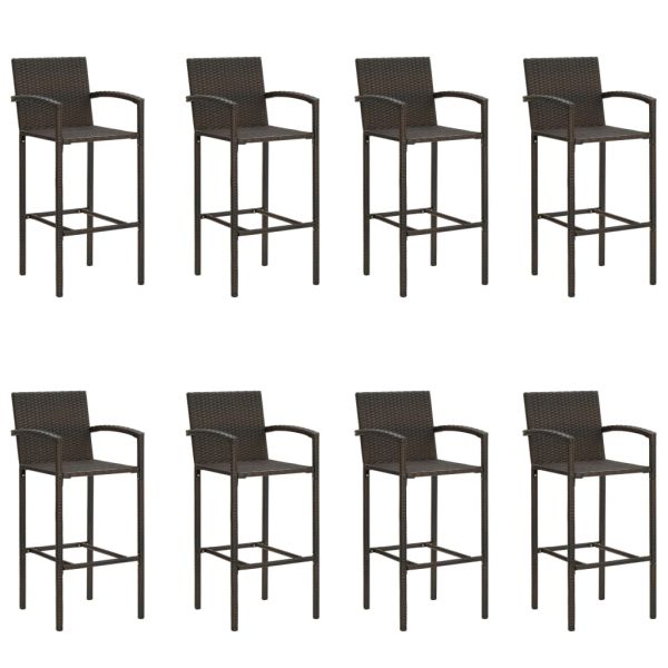 Градински бар комплект, 9 части, кафяв