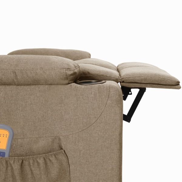 Електрически масажен стол, таупе, текстил