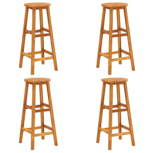 Бар табуретки, 4 бр, акациево дърво масив