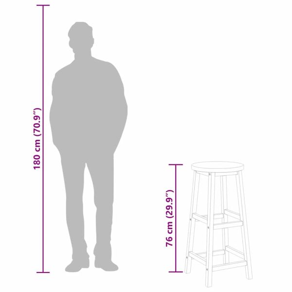 Бар табуретки, 8 бр, акация масив