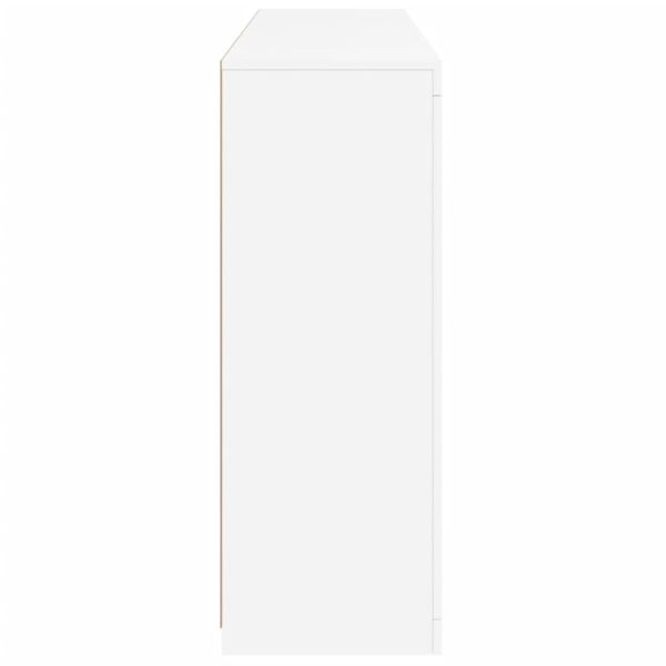 Сайдборди с LED осветление, 3 бр, бели, инженерно дърво