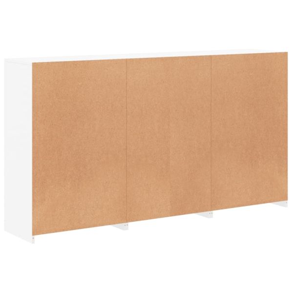 Сайдборд с LED светлини, бял, 181,5x37x100 см