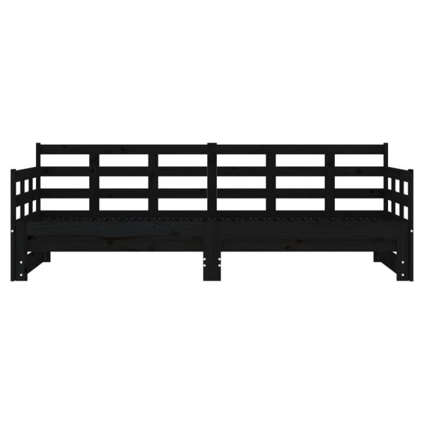 Разтегателно дневно легло, без матрак, черно, 2x(90x200) см