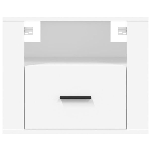 Нощно шкафче за стенен монтаж, бяло, 50x36x40 см