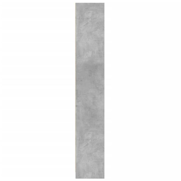 Библиотека, бетонно сива, 57x28,5x174 см, инженерно дърво