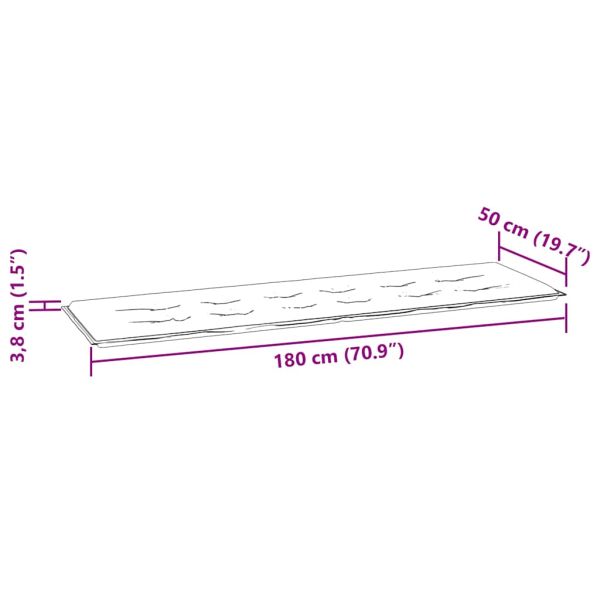 Възглавница за градинска пейка черна 180x50x4 см оксфорд плат