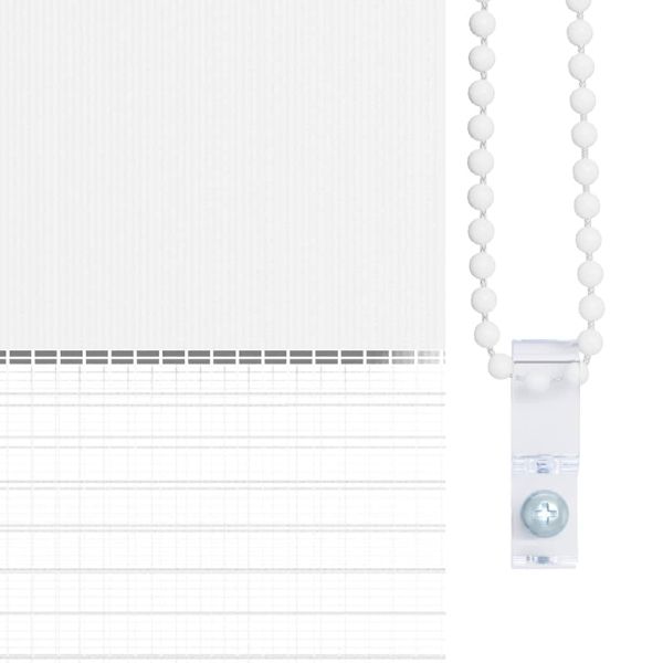 Зеброва щора бял 160x230 см ширина на плата 155,9 см полиестер