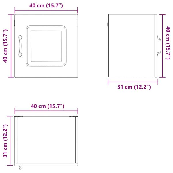Кухненски шкаф с рафт Черно 40 x 31 x 40 см Инженерно дърво
