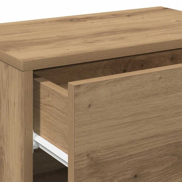 Нощни шкафчета за стенен монтаж, 2 бр, дъб артизан