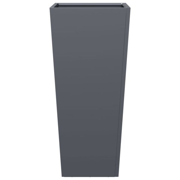 Градински кашпи, 2 бр, антрацит, 35x35x75 см, стомана