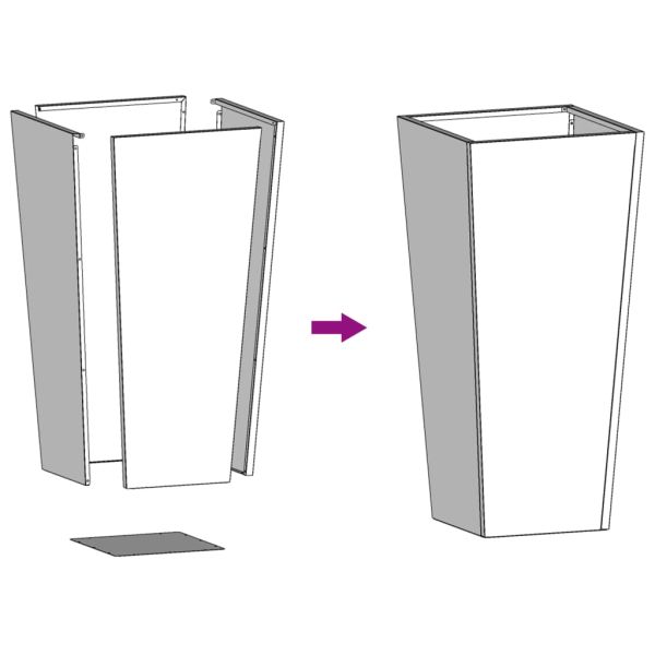 Градински кашпи, 2 бр, антрацит, 35x35x75 см, стомана