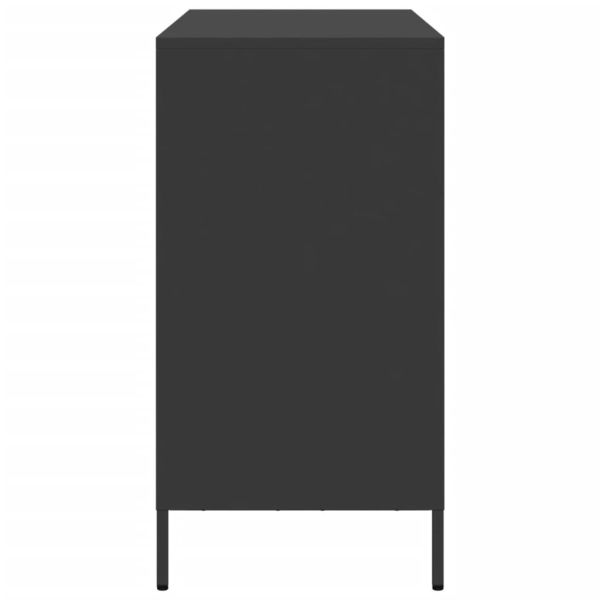 Бюфет, черен, 101,5x39x73,5 см, студеновалцувана стомана