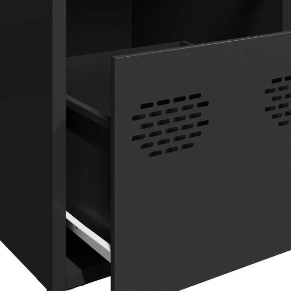 Бюфет, черен, 101,5x39x73,5 см, студеновалцувана стомана