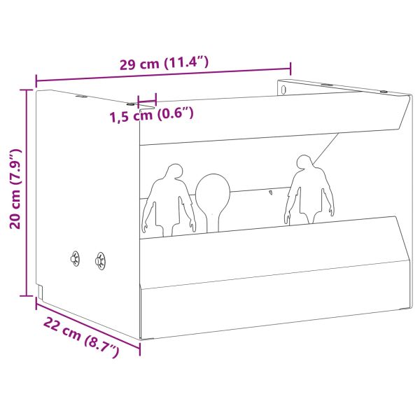 Кутия за улавяне на куршуми Черно 29 х 22 х 20 см Стомана