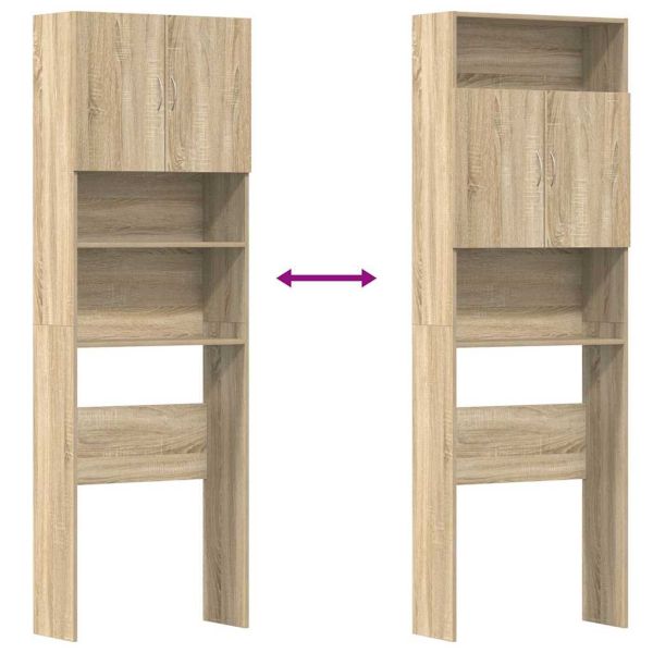 Шкаф за пералня, дъб сонома, 64x24x190 см, инженерно дърво