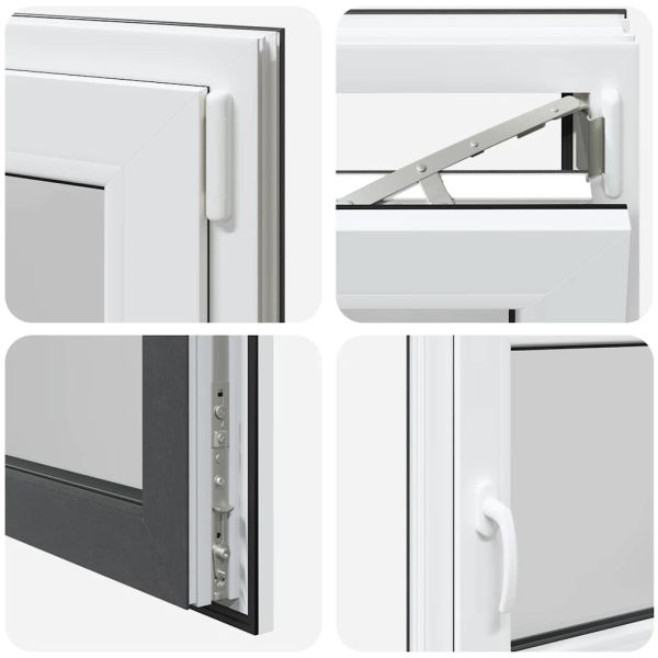 Прозорец за мазе "RISOR" 110x70 см Отварящо-отваряем DIN десен антрацит