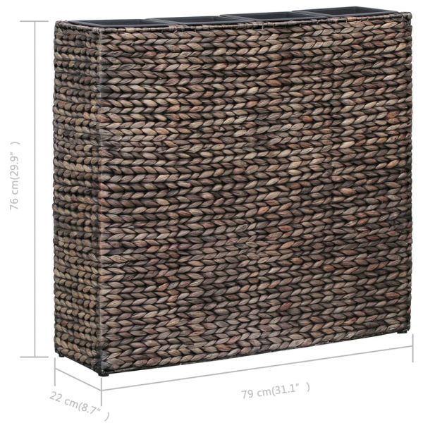 Повдигнато легло с 4 саксии, воден хиацинт, кафяво