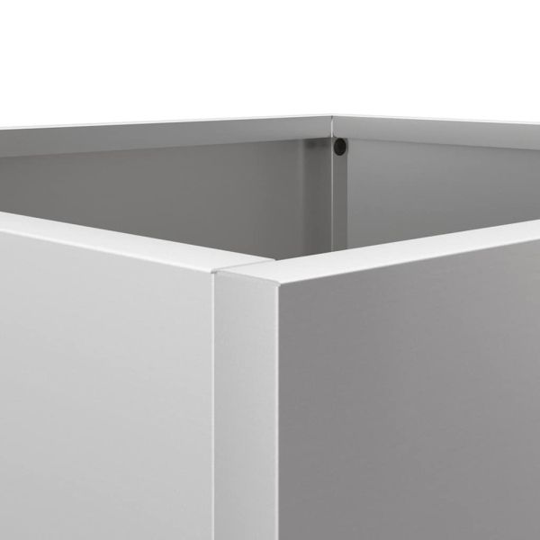 Кашпа, сребриста, 49x47x46 см, поцинкована стомана