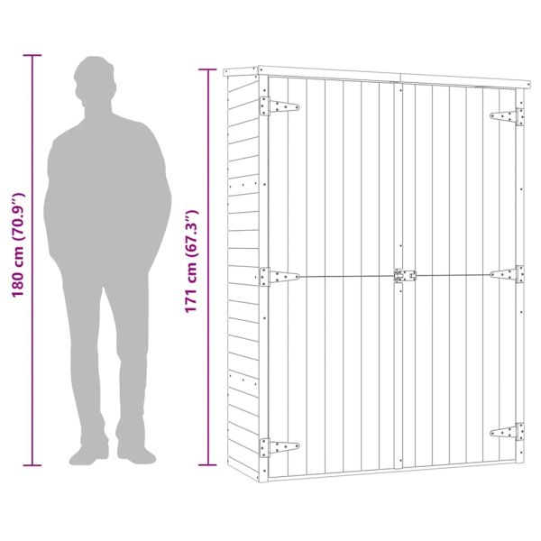 Градинска барака за инструменти, 123x50x171 см, импрегниран бор