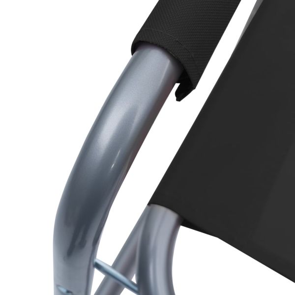 Режисьорски столове, 2 бр, стомана, черни