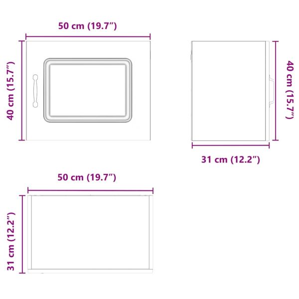 Кухненски шкаф 2 pcs Сонома дъб 50 x 31 x 40 см Инженерно дърво