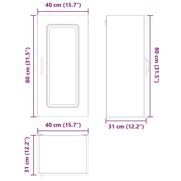 Кухненски шкаф с рафт Дъб 40 x 31 x 80 см Инженерно дърво