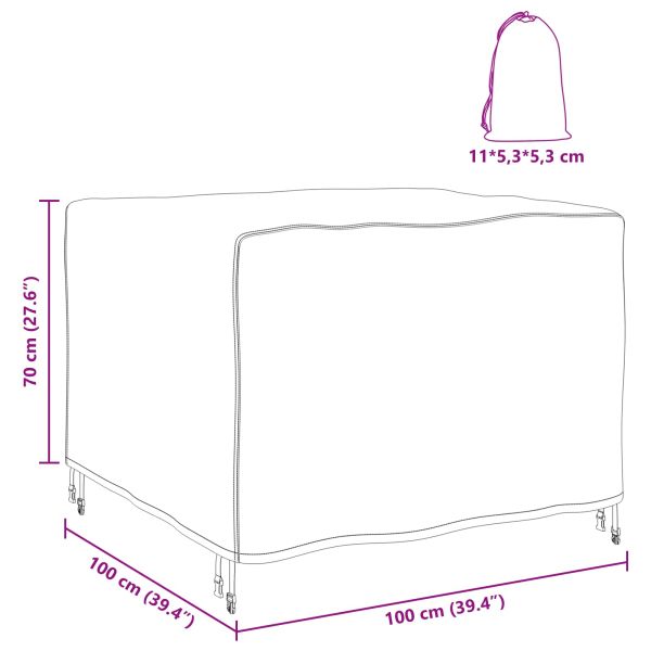 Покривало за градински мебели Черно 100 x 100 x 70 cm 210D