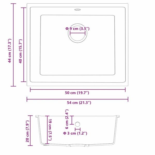 Кухненска мивка Бежово 54 x 44 x 20 см Гранит