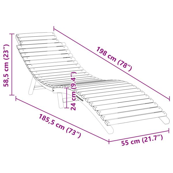 Шезлонг Кафяво 184 x 55 x 59 см Солидно тиково дърво