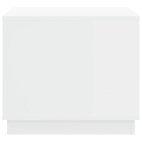 Маса за кафе, бяла, 51x50x44 см, инженерно дърво