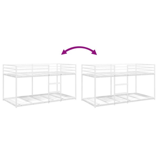 Двуетажно легло без матрак Бяло 90x200 cm Стомана