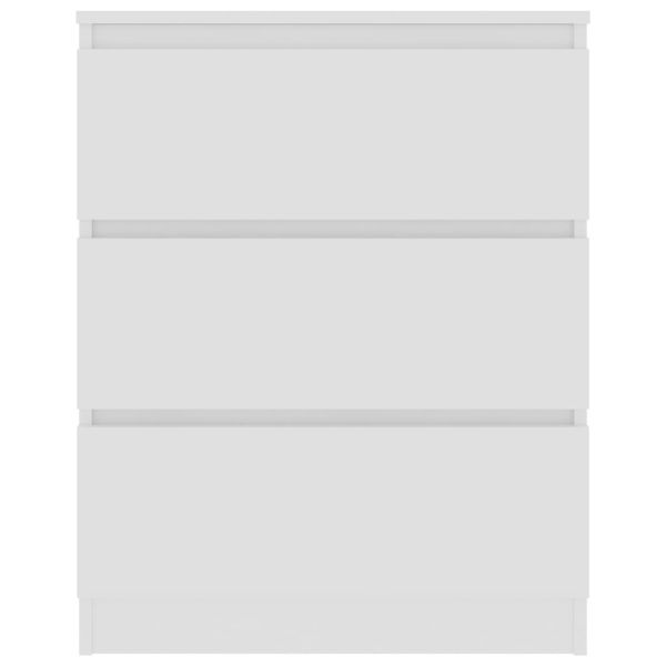 Сайдборд, бял, 60x35x76 см, инженерно дърво