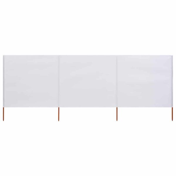 Параван против вятър от 3 панела текстил 400x160 см пясъчнобял