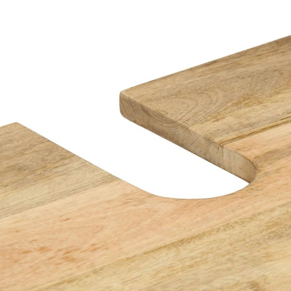 Шкаф за баня, черен, 62x33x58 см, масивно мангово дърво