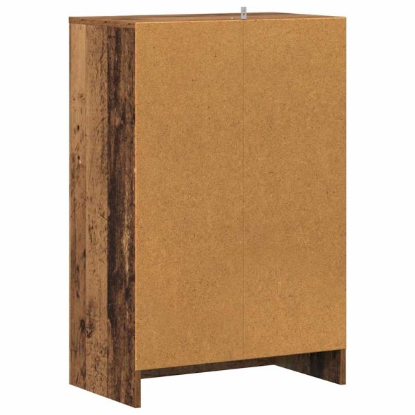 Шкаф за обувки, старо дърво, 60x35x92 см, инженерно дърво