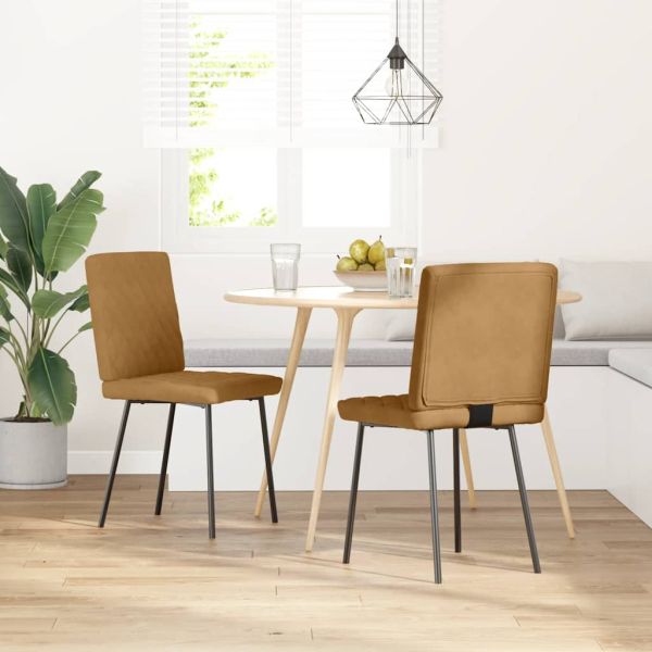 Трапезни столове, 2 бр, кафяви, кадифе