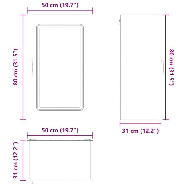 Кухненски шкаф с рафт Черно 50 x 31 x 80 см Инженерно дърво